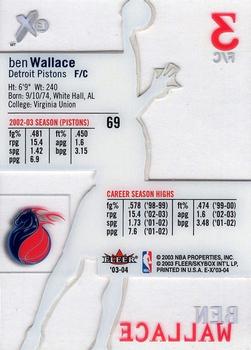2003-04 E-X #69 Ben Wallace Back