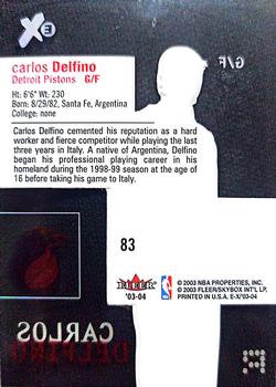 2003-04 E-X #83 Carlos Delfino Back