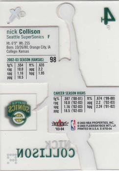 2003-04 E-X #98 Nick Collison Back