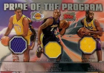 2006-07 Topps - Pride of the Program Relics #PPR-BBW Andrew Bynum / Kobe Bryant / James Worthy Front