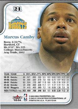 2003-04 Flair #21 Marcus Camby Back