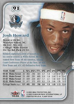 2003-04 Flair #91 Josh Howard Back