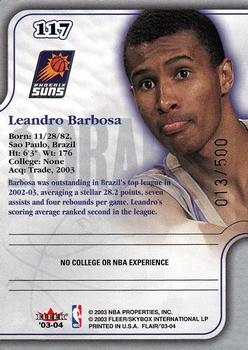 2003-04 Flair #117 Leandro Barbosa Back