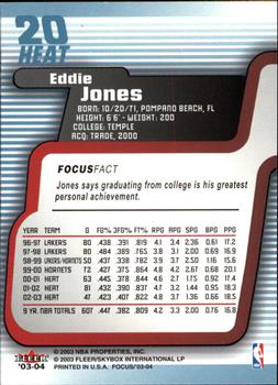 2003-04 Fleer Focus #20 Eddie Jones Back