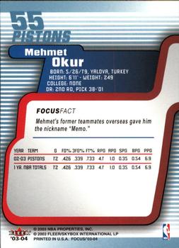 2003-04 Fleer Focus #55 Mehmet Okur Back