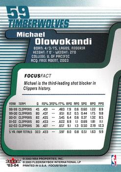 2003-04 Fleer Focus #59 Michael Olowokandi Back