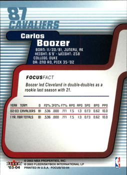 2003-04 Fleer Focus #87 Carlos Boozer Back
