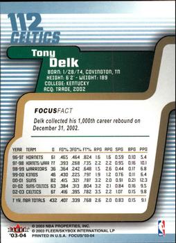 2003-04 Fleer Focus #112 Tony Delk Back