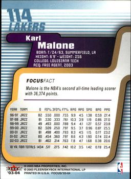 2003-04 Fleer Focus #114 Karl Malone Back