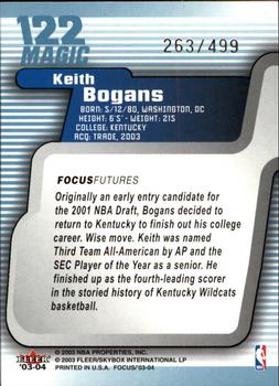 2003-04 Fleer Focus #122 Keith Bogans Back