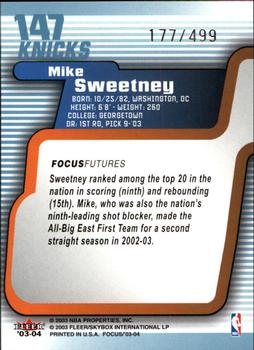 2003-04 Fleer Focus #147 Mike Sweetney Back