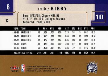 2003-04 Fleer Genuine Insider #6 Mike Bibby Back