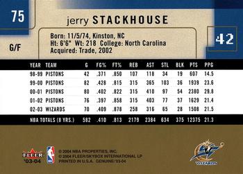 2003-04 Fleer Genuine Insider #75 Jerry Stackhouse Back