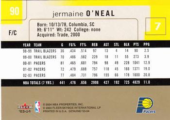 2003-04 Fleer Genuine Insider #90 Jermaine O'Neal Back