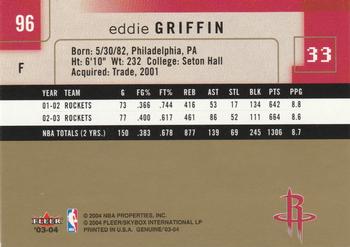 2003-04 Fleer Genuine Insider #96 Eddie Griffin Back