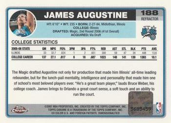 2006-07 Topps Chrome - Autographs Refractors Black #188 James Augustine Back