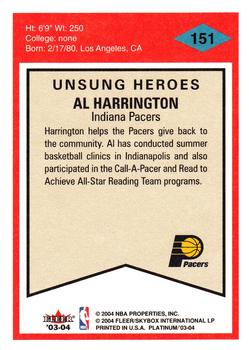 2003-04 Fleer Platinum #151 Al Harrington Back