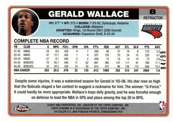 2006-07 Topps Chrome - Refractors Black #8 Gerald Wallace Back