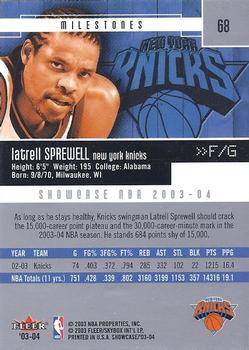 2003-04 Fleer Showcase #68 Latrell Sprewell Back