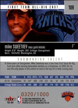 2003-04 Fleer Showcase #109 Mike Sweetney Back