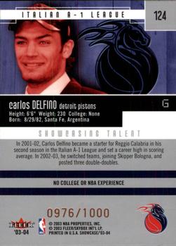 2003-04 Fleer Showcase #124 Carlos Delfino Back