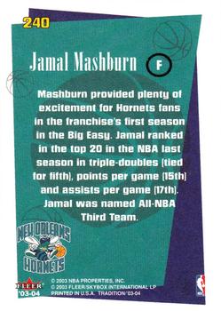 2003-04 Fleer Tradition #240 Jamal Mashburn Back