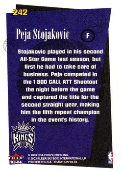 2003-04 Fleer Tradition #242 Peja Stojakovic Back