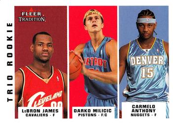 2003-04 Fleer Tradition #291 LeBron James / Darko Milicic / Carmelo Anthony Front