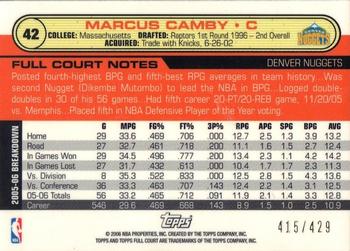 2006-07 Topps Full Court - First Day Issue #42 Marcus Camby Back