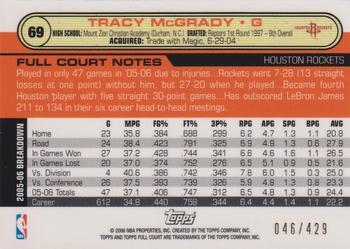 2006-07 Topps Full Court - First Day Issue #69 Tracy McGrady Back