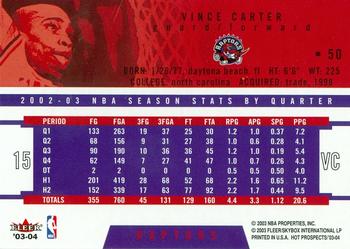 2003-04 Hoops Hot Prospects #50 Vince Carter Back