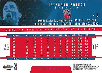 2003-04 Hoops Hot Prospects #5 Tayshaun Prince Back