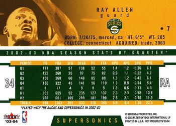 2003-04 Hoops Hot Prospects #7 Ray Allen Back