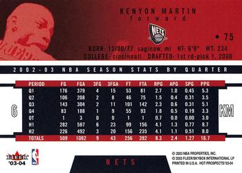 2003-04 Hoops Hot Prospects #75 Kenyon Martin Back