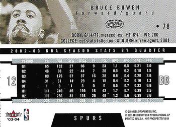 2003-04 Hoops Hot Prospects #78 Bruce Bowen Back