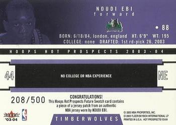 2003-04 Hoops Hot Prospects #88 Ndudi Ebi Back