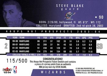 2003-04 Hoops Hot Prospects #90 Steve Blake Back