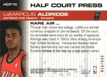 2006-07 Topps Full Court - Half Court Press #HCP15 LaMarcus Aldridge Back