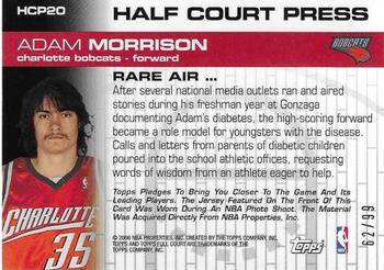 2006-07 Topps Full Court - Half Court Press Relics Duals #HCP20 Adam Morrison Back