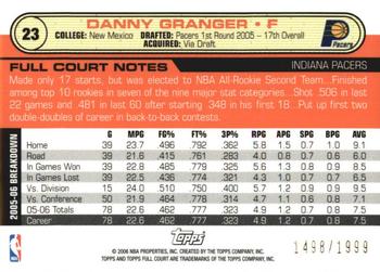 2006-07 Topps Full Court - Photographer's Proof #23 Danny Granger Back