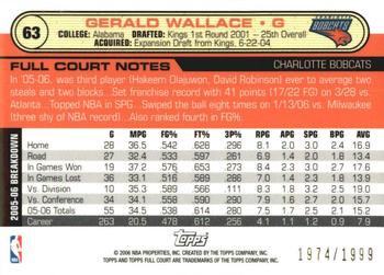 2006-07 Topps Full Court - Photographer's Proof #63 Gerald Wallace Back