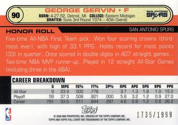 2006-07 Topps Full Court - Photographer's Proof #90 George Gervin Back