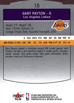 2003-04 SkyBox LE #15 Gary Payton Back