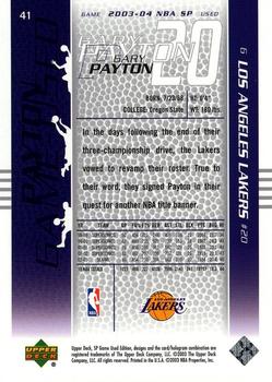 2003-04 SP Game Used #41 Gary Payton Back