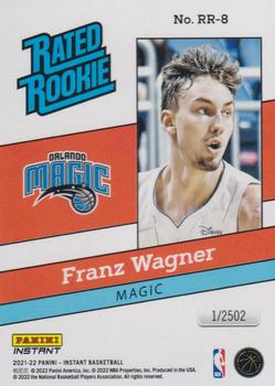 2021-22 Panini Instant Rated Rookie Retro #RR-8 Franz Wagner Back