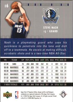 2003-04 SP Signature Edition #16 Steve Nash Back