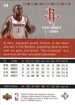 2003-04 SP Signature Edition #29 Steve Francis Back
