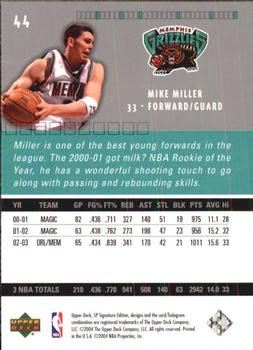 2003-04 SP Signature Edition #44 Mike Miller Back