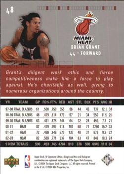 2003-04 SP Signature Edition #48 Brian Grant Back