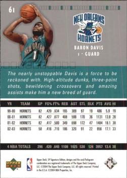2003-04 SP Signature Edition #61 Baron Davis Back